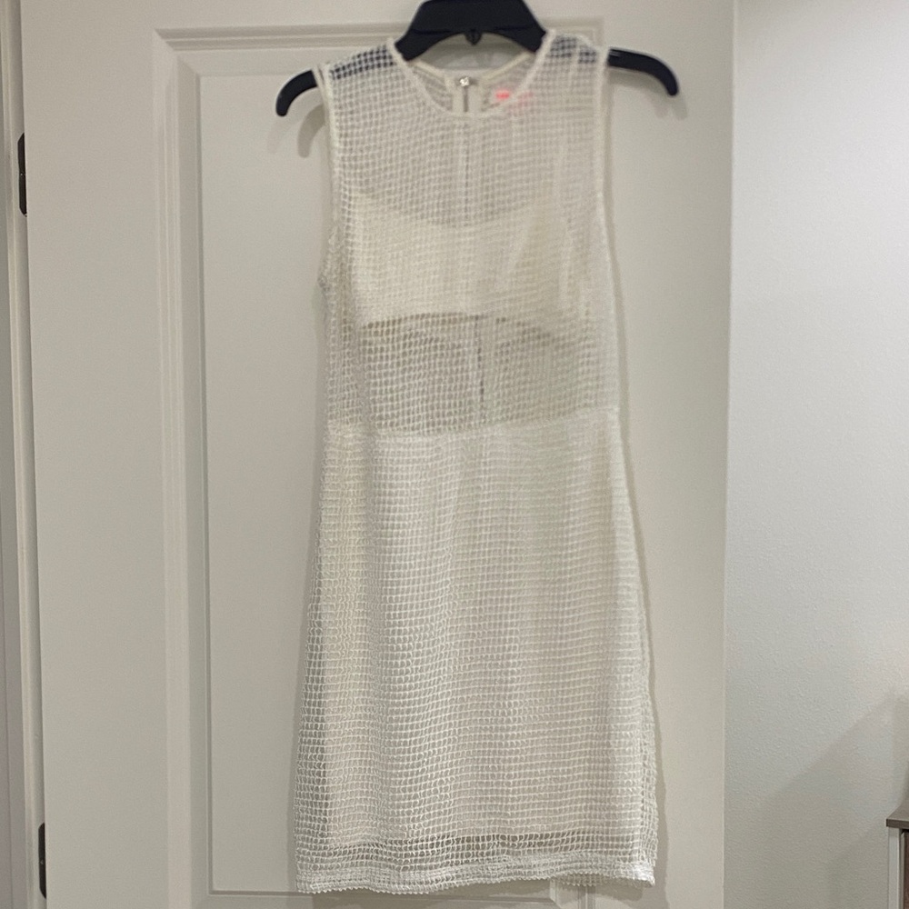 Nameless White Textured Mini Dress